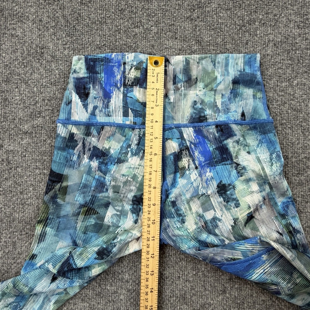 Lululemon Cropped Leggings Abstract Blue Print Womens Size‎ 6 Yoga - Picture 6 of 8